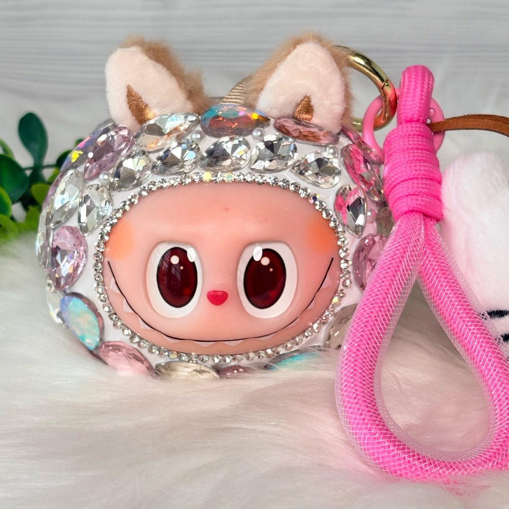 Sparkling Crystal &‎ Plush Labubu Keychain/Bag Charm